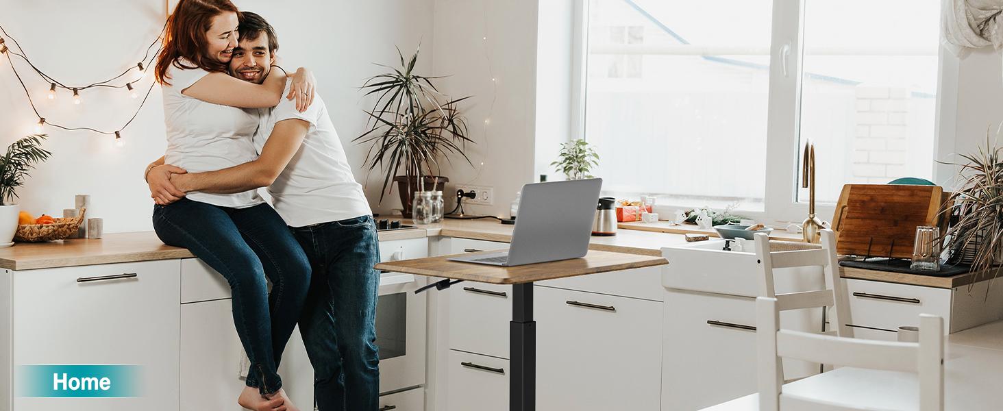 Mobile Rolling Standing Desk - Overbed Table, Teacher Podium with Wheels, Adjustable Work Table,for Home, Office, Classroom