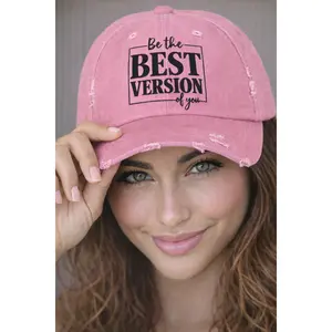 Be The Best Version Of You Hat | Motivational Quote Cap | Self Growth Inspirational Hat | Confidence Mindset Baseball Cap | Positive Affirmation Hat