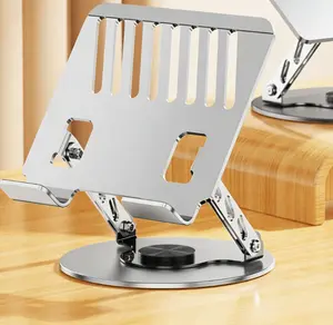 360° Rotatable Carbon Steel Laptop Stand - Foldable Height Adjustable Holder for Desk Ergonomic Design Supports All Laptops and Tablets Ideal for Office Home Travel