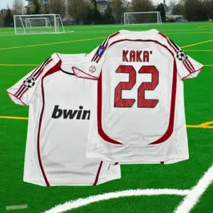 06-07 UEFA Champions League final version of Kaka  short-sleeved jersey Inzaghi team uniforms retro suit soccer uniforms
