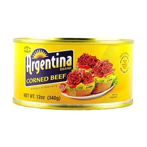 Argentina Canned Beef 340g - Premium Cooked Beef for Quick Meals, Ready to Eat, Yellow Can