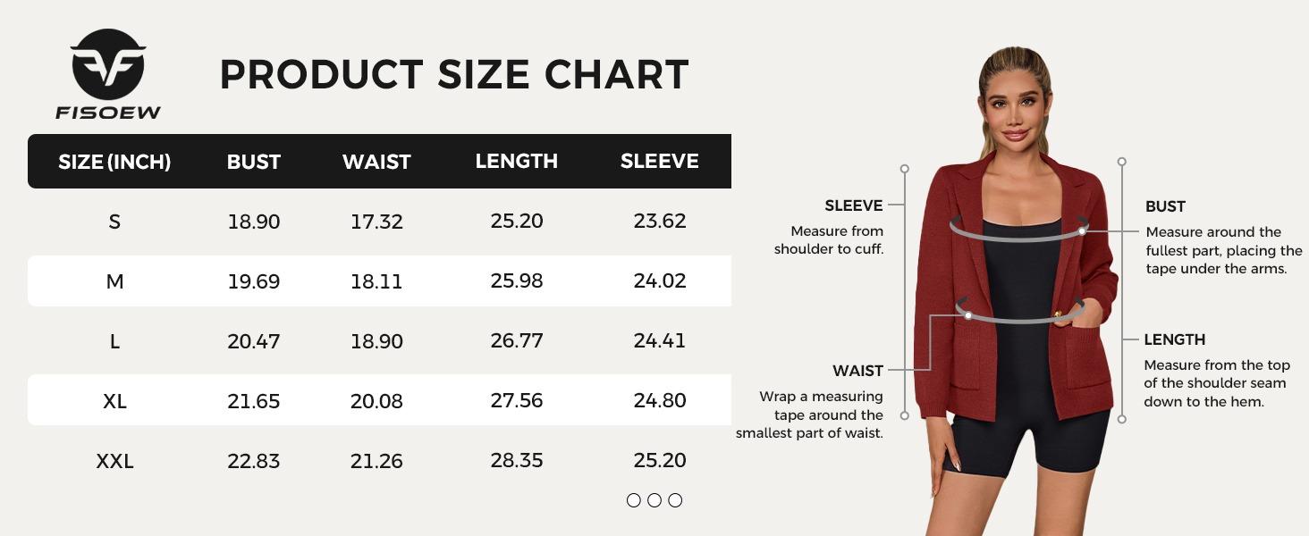 FISOEW Sports Womens Casual Sweater Blazers Open Front Long Sleeve Work Office Suit Knit Jackets Blazer FallFreshness Slim Soft,Valentine's Day Gift Recommendations SpringStatements