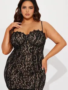 All In Love Lace Mini Dress - Black