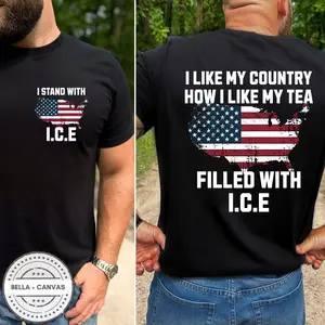 I Like My Country How I Like My Tea, Filled With ICE Shirt, Funny Trump Ice Shirt, Trump Supporter Tee 4th of July Tee Trump Merch 2028 MAGA, Washed T-shirt, Hoodie and Sweatshirt for Autumn and Winter
