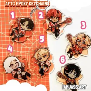 All For The Game Epoxy Keychains" - Neil, Andrew, Kevin, Jeremy, Jean, Renee - AFTG