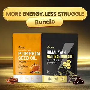 VivoNu Daily Supplement Combo | Himalayan Shilajit Herbal Gummies + Pumpkin Seed Oil Softgels