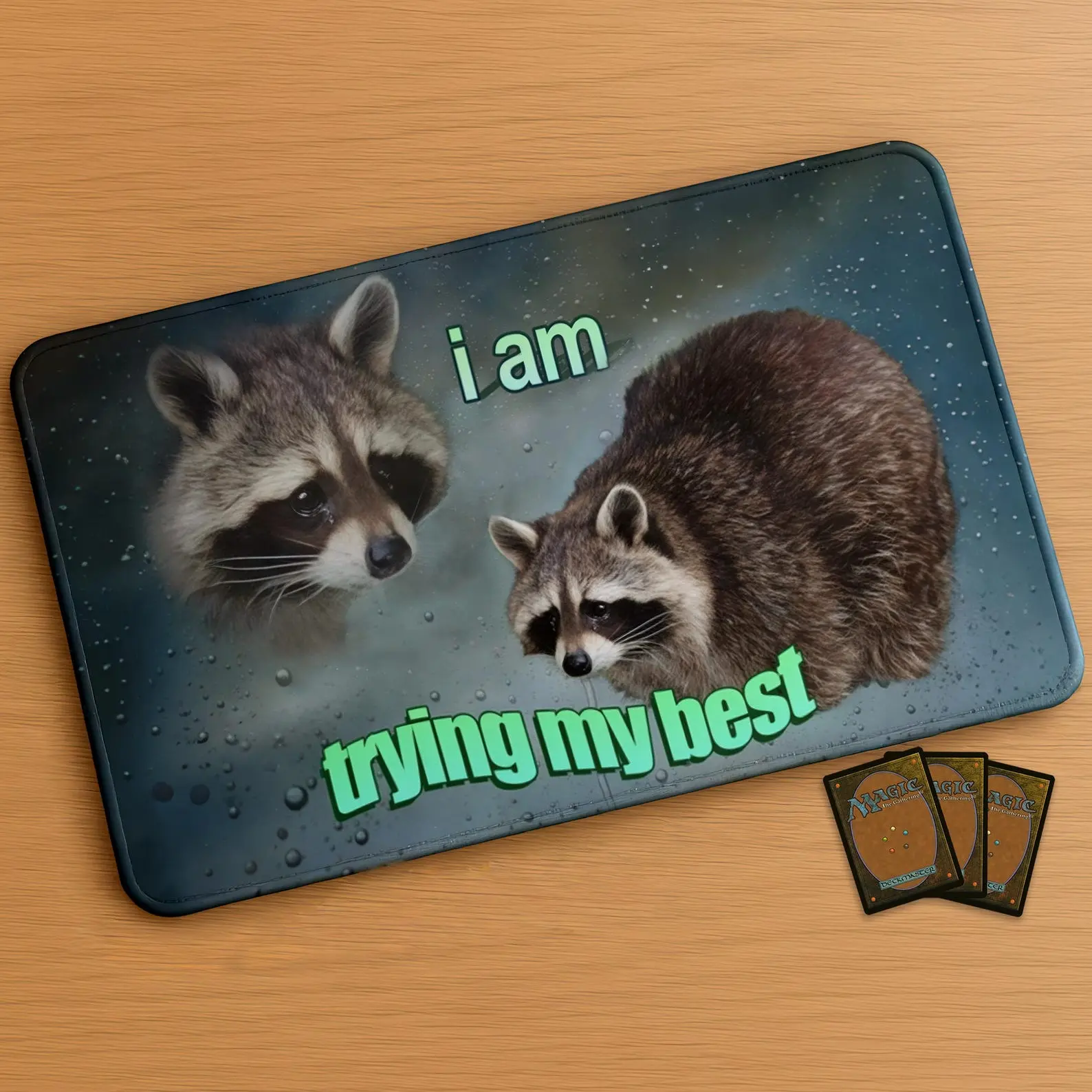 I am trying my best Desk Mat and Mousepad | Parody Inspired by Magic the Gathering Playmat, Flesh and Blood, FaB, MTG, TCG