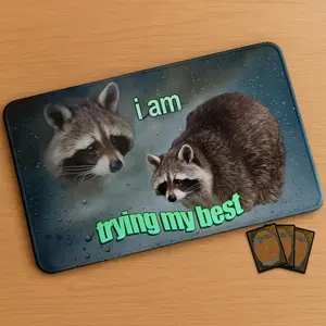 I am trying my best Desk Mat and Mousepad | Parody Inspired by Magic the Gathering Playmat, Flesh and Blood, FaB, MTG, TCG