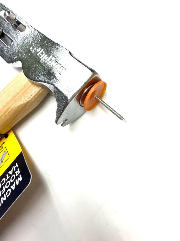 BigHorn 17oz Magnetic Roofing Hatchet with Wooden Handle for Efficient Nailing and Roofing Tasks