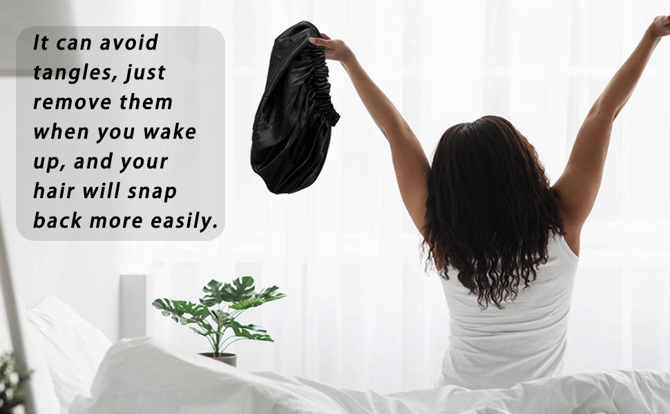 Soft Sleep Cap Silk Satin Bonnet for Frizzy Hair,Silk Bonnet for Sleeping