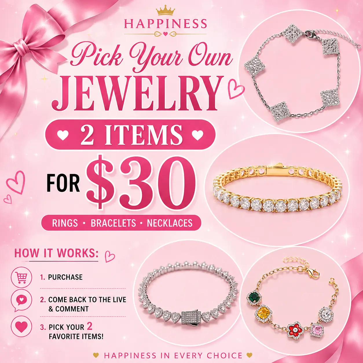 pick your own Jewelry 2  Items for 30$