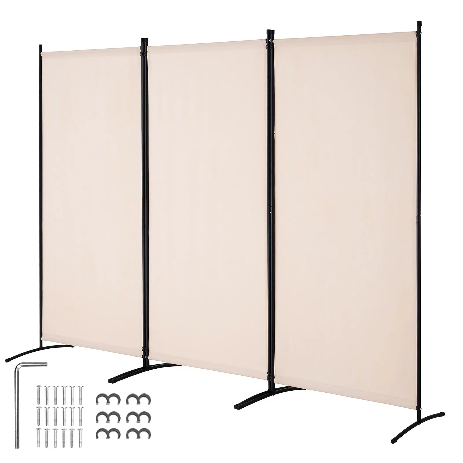 【Backtoschool】VEVOR Room Divider, 3 Panel Room Divider, Folding Privacy Screen and Portable Partition Divider for Room Separation, Freestanding Room Partitions for Office, Bedroom, Study, Beige