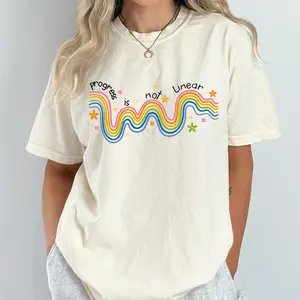 Progress is Not Linear Graphic Tee, Back To School Kindergarten Teacher Youth Shirt, Teacher School Unisex T-Shirt for Adults & Kids