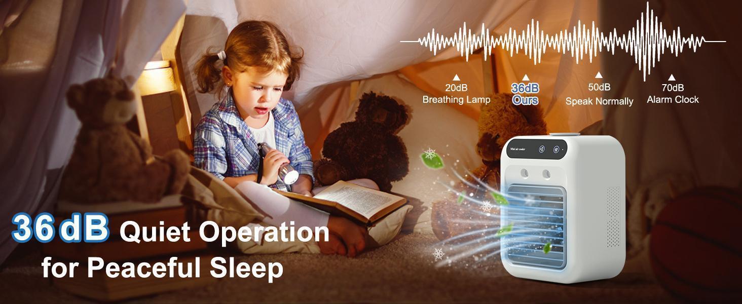 3-in-1 Portable Air Conditioner – 2-Speed Mist Fan with 1800mAh Battery | Mini Air Cooler for Travel, Office & Home Portable Comfort, Quiet Operation