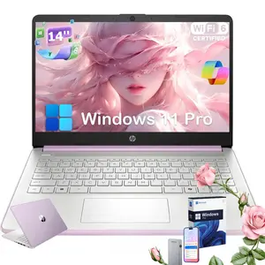 HP 14 inch Laptop for Students & Business •  Win 11 Pro • 8GB RAM • 128GB UFS • 250nits Anti-Glare Display • Intel 4-Core CPU • Copilot • Wi-Fi 6 • Bundle Accessory • Lavender