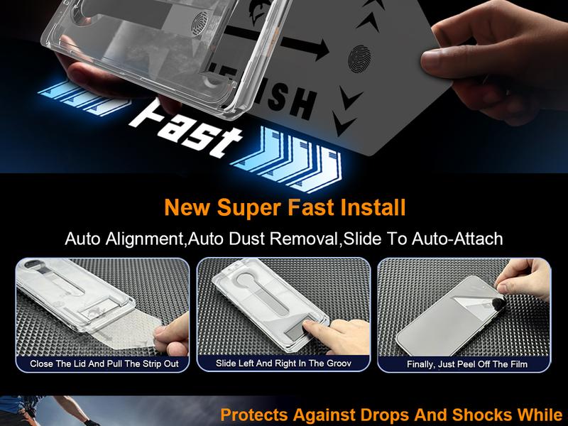 [2PCS] One Fish Luxury Privacy Screen Protector for iPhone,Samsung -Crystal Clear, Fingerprint Proof, Scratch Resistant, Plasma Plating Process