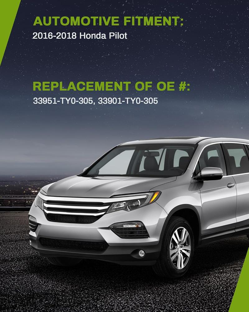 YITAMOTOR Fog Lights Compatible with 2016-2018 Pilot Fog Light Replacement, Fog Lamps with Bulb H11 12V 55W