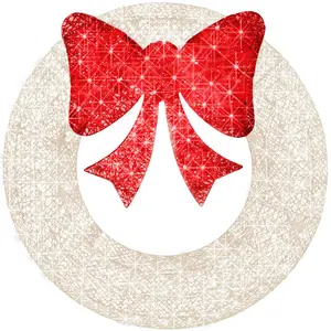 Best Choice Products 30in Pre-Lit Outdoor Christmas Wreath, LED Metal Holiday Décor w/ 100 Lights, Bow Best Choice Products 30in Pre-Lit Outdoor Christmas Wreath, LED Metal Holiday Décor w/ 100 Lights, Bow