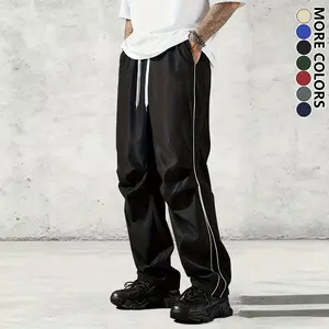 Men’s premium striped athletic long pants with a drawstring design and regular fit, suitable for fitness and casual wear; versatile sports pants for running and workouts, comfortable clothing made from durable fabric. loose-fitting men