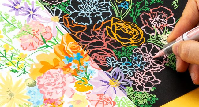 Ohuhu Acrylic Brush Tip Paint Markers 24 Pack/ 48 pack Vibrant Colors with Flexible Brush Tips High-Opacity Waterproof Lightfast Pens for Rock Wood Glass & More