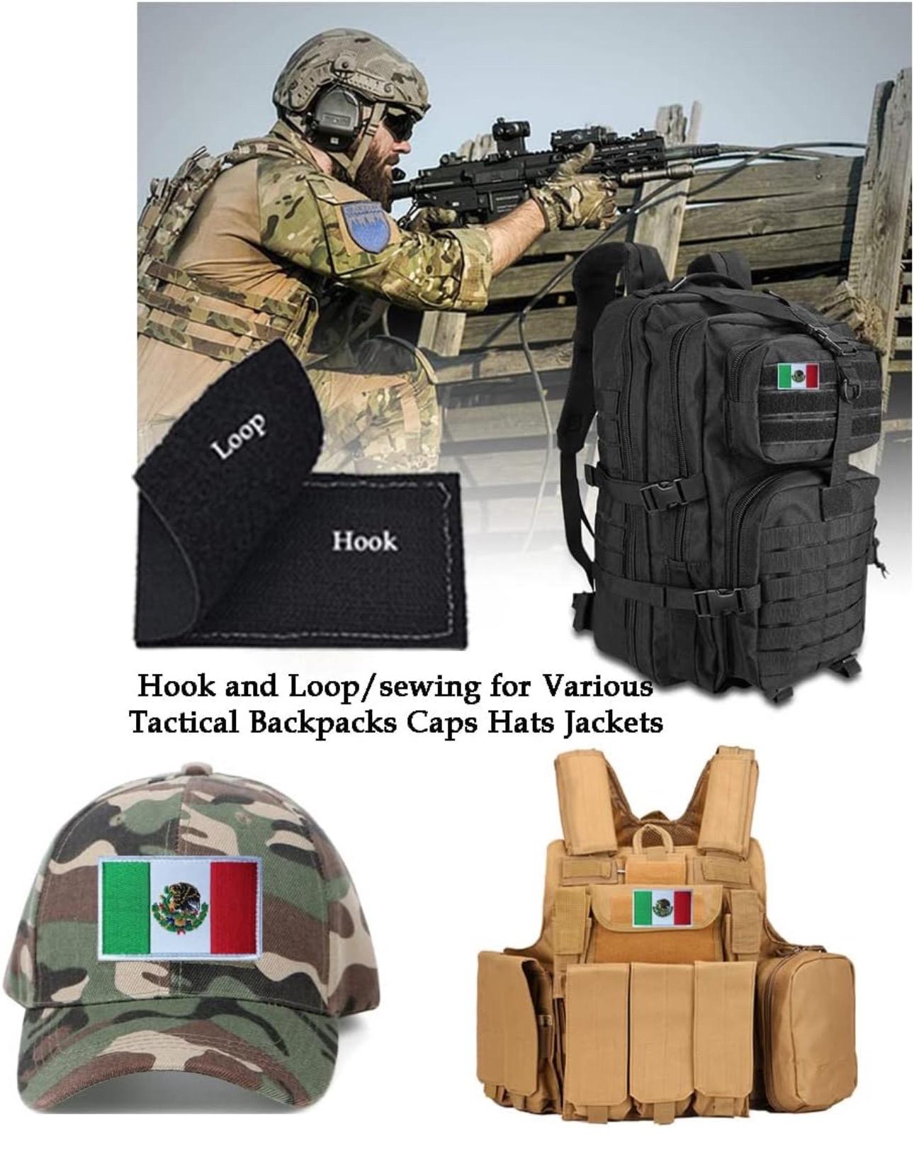 2/4pcs Mexican Flag Embroidered Patches - Vibrant Green, White & Red Design with Eagle & Serpent Coat of Arms - Iron-On Decor for Backpacks, Hats, and Clothing