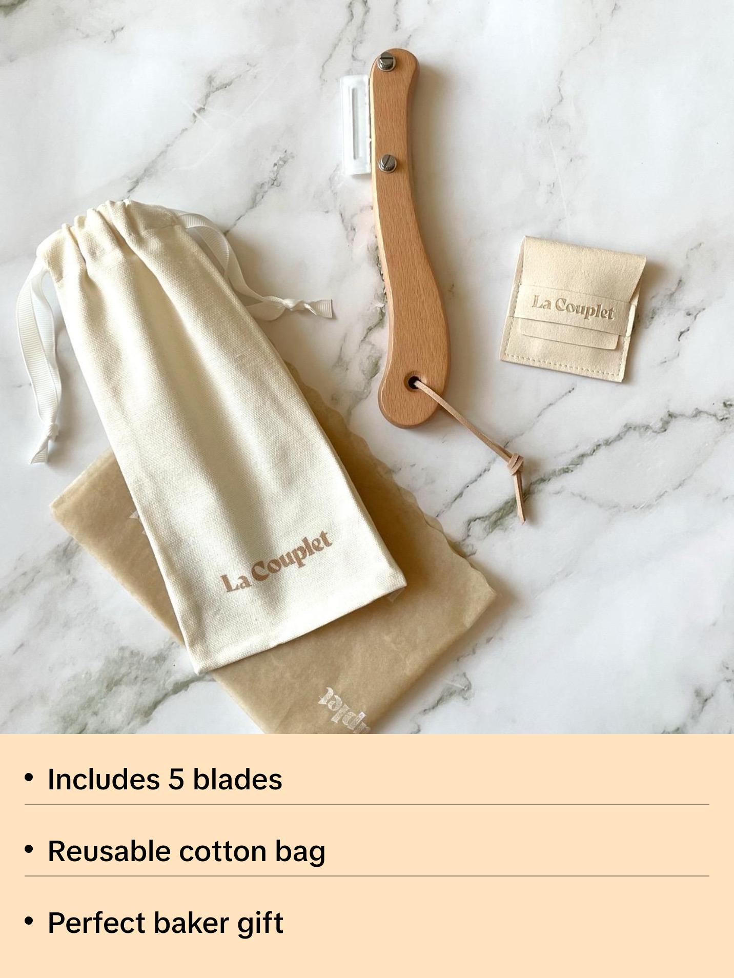 Bread Lame, Scoring Knife with 5 Blades + Pouch, Sourdough Scorer, Baker Gift