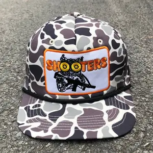 Shooters Huting Embroidery Patch Camo Ropebrim Vintage SnapBack Hat Gift For Him