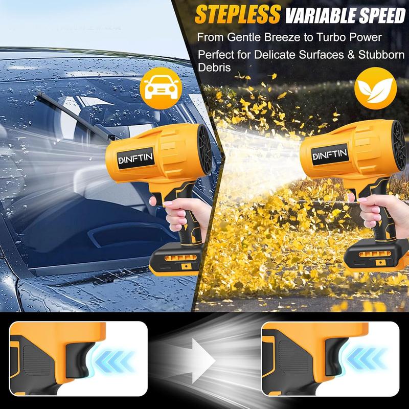 Cordless Turbo Jet Leaf Blower – High-Power Brushless Motor, Violent TurboFan for Car Drying, Dust Cleaning & Snow Removal – Handheld & Lightweight for Outdoor & Garage Use
