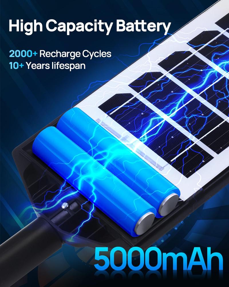 2 Pack Solar Lights Outdoor, LED Solar Security Lights with Motion Sensor, 6500K Daylight Wide-Angle Floodlight, IP65 Waterproof Dusk to Dawn Auto On/Off for Yards, Streets, Parking Lots