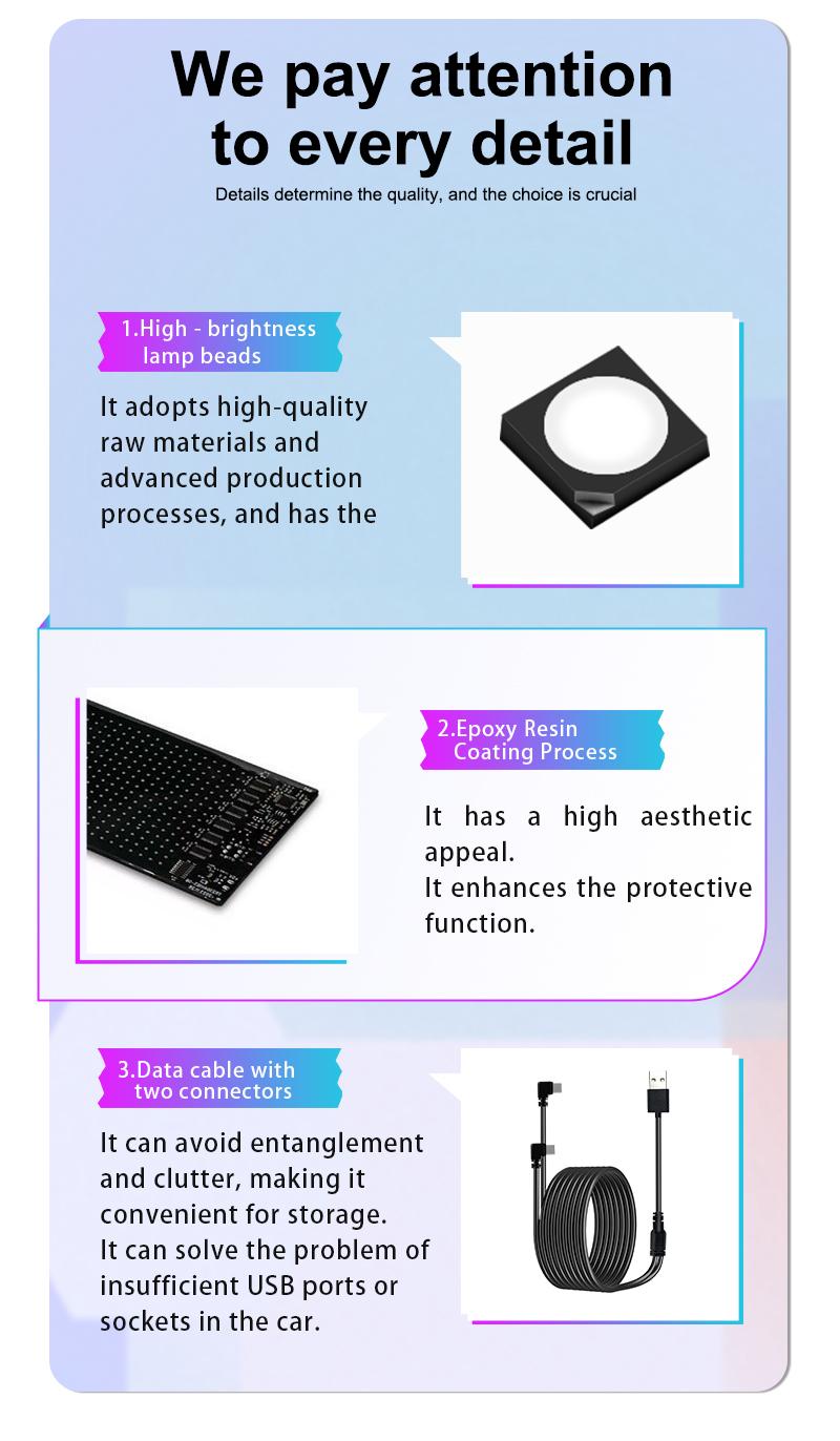 Programmable LED Devil's Eye Lights USB Power IP67 Waterproof Remote App Control Scrolling Windshield Display for Cars Trucks Halloween Christmas Gift Car Decorations 2Pcs 24"X5" LED Matrix Panel - Vehicle