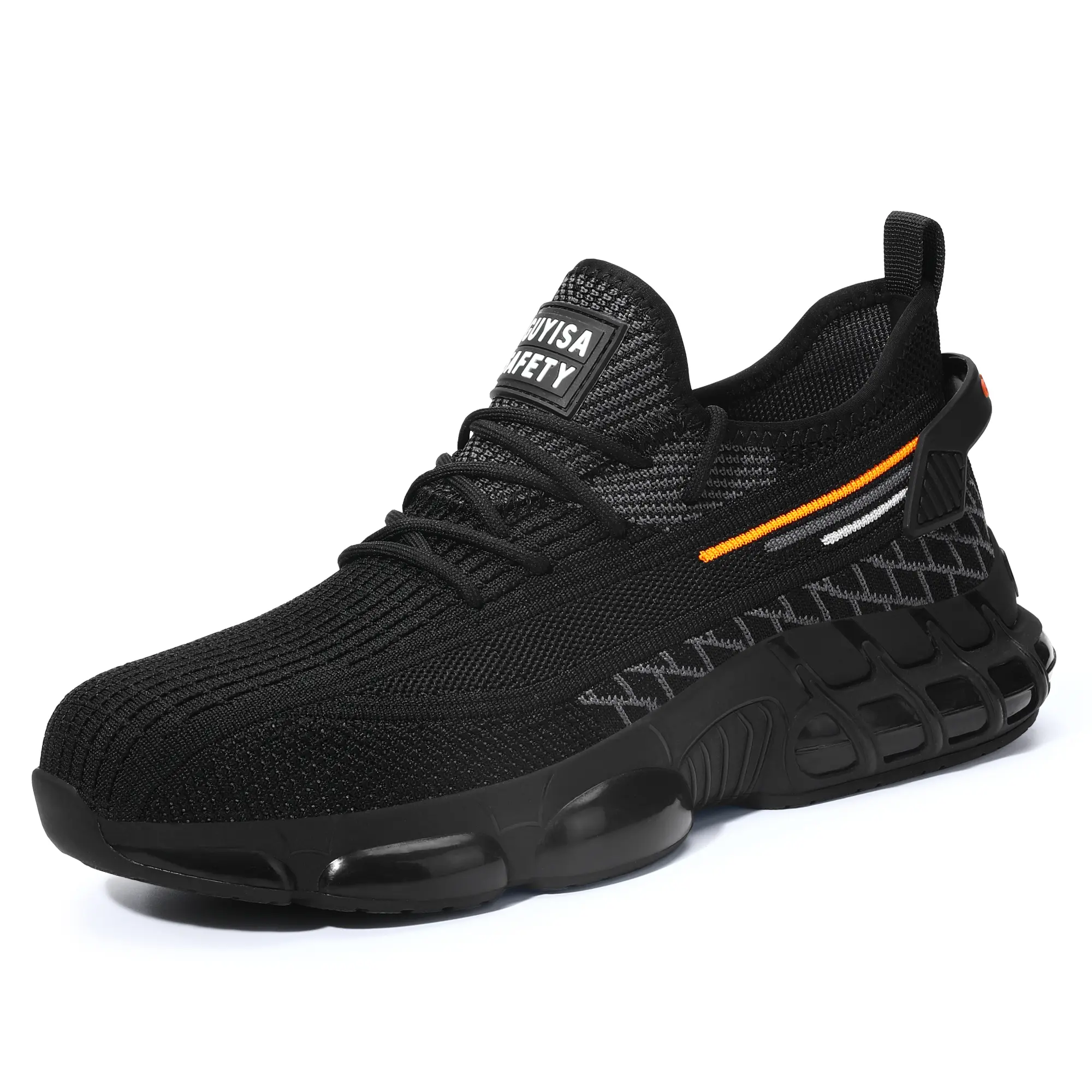 HISQIM Men's & Women's Steel Toe Work Shoes - Athletic Braided Textile Upper Sneakers, Flexible Shoe with Steel Toe Cap, Metatarsal Guard, Puncture-Slip Resistant, Mesh Breathable, TPU, Heavy-Duty Stitch, Oily-Floor Grip, Built for Factories & Yards