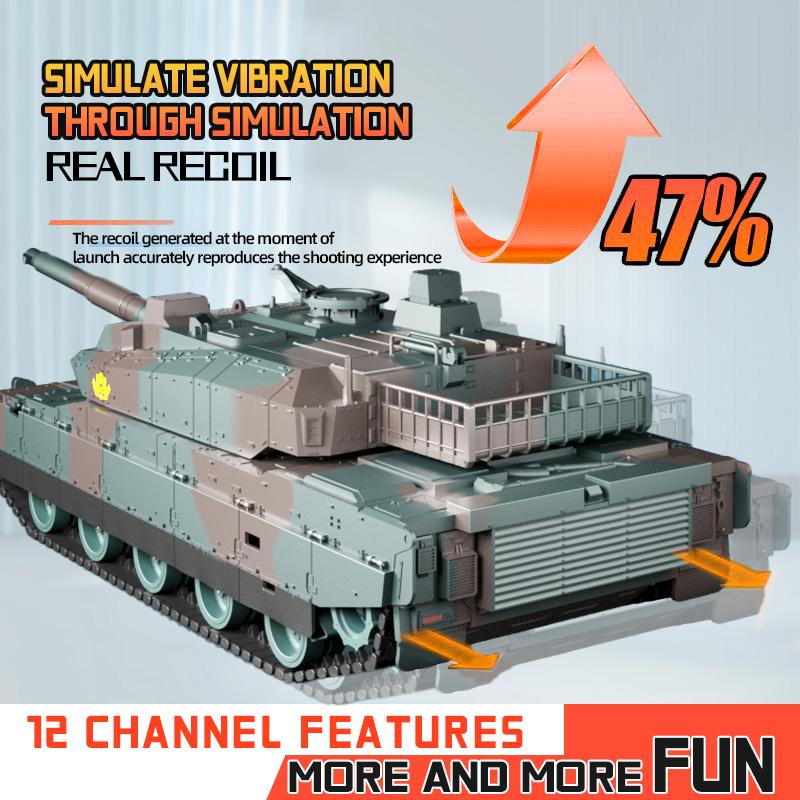 TongLi   1/24 Scale Remote Control Tank Remote Control Tank Toy Tank Realistic Sound and Light Effects Remote Control Toy Tank Rotatable Turret Japanese Tank Simulation Model Toy Comes with Rechargeable Battery Toy Gifts Christmasgift New Year gift