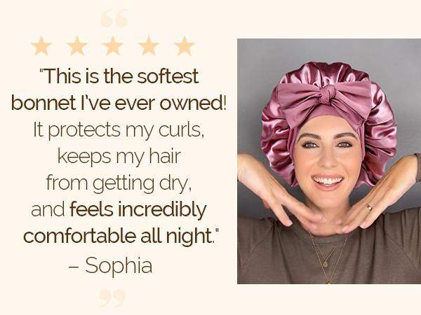 YANIBEST Double Layer Satin Silk Bonnet for Sleeping Hair Bonnet with Elastic Tie Band for Curly Hair Wig Caps Beanpaste Pink TikTokShopBlackFriday