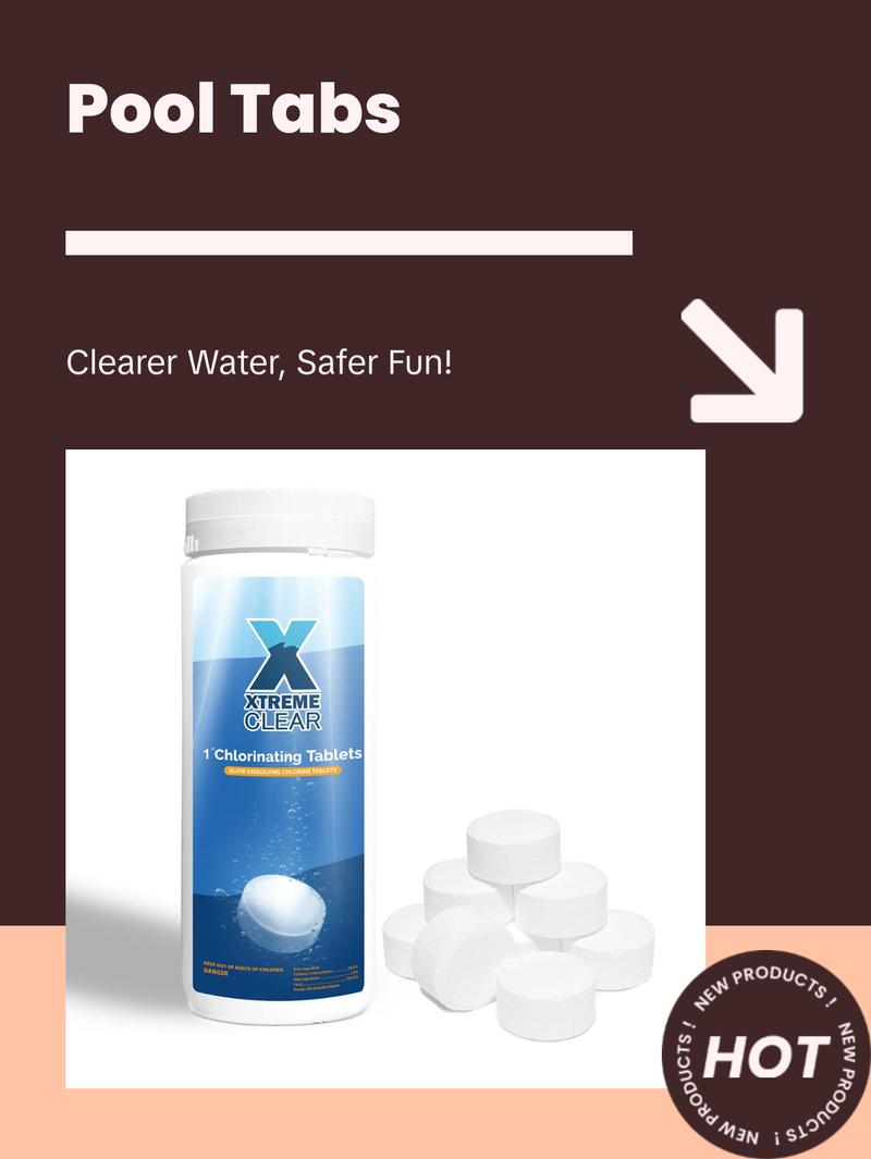 Xtremeclear 1" Stabilized Tablets Swimming Pool Spa Hot Tub, 1.5 Pounds pool supply hth  products Stabilized Swimming Pool Tablets