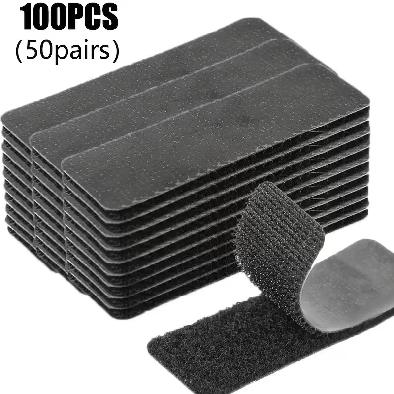 Heavy Duty Hook and Loop Strips, Double Sided Reusable Adhesive Mounting Tape for Wall Hanging, Picture Frames, Cable Organizer, DIY Home Use-YY