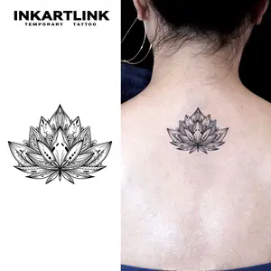 INKARTLINK Tattoo Tech, 2 Sheets Medium Semi Permanent Tattoo, Adult Art Design Temporary Tattoos, Lasts 1-2 Weeks, Waterproof, Realistic Look, No Adhesive, No Reflection (Mandala Design) Sensitive