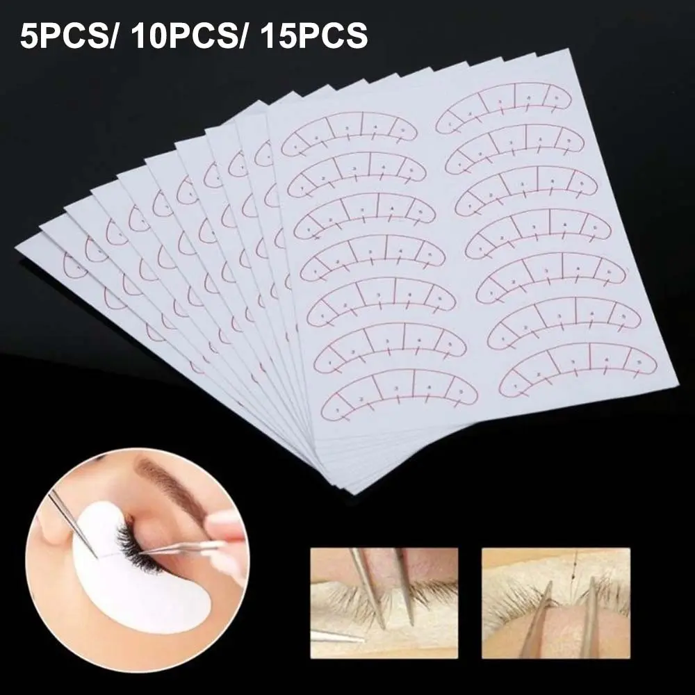 5/10/15sheets Eyelash Extension Isolation Tape, Eyelash Extension Alignment Stickers for Beginner Learning, Safe, Precision & Durable Eyelash Placement Practice Tools