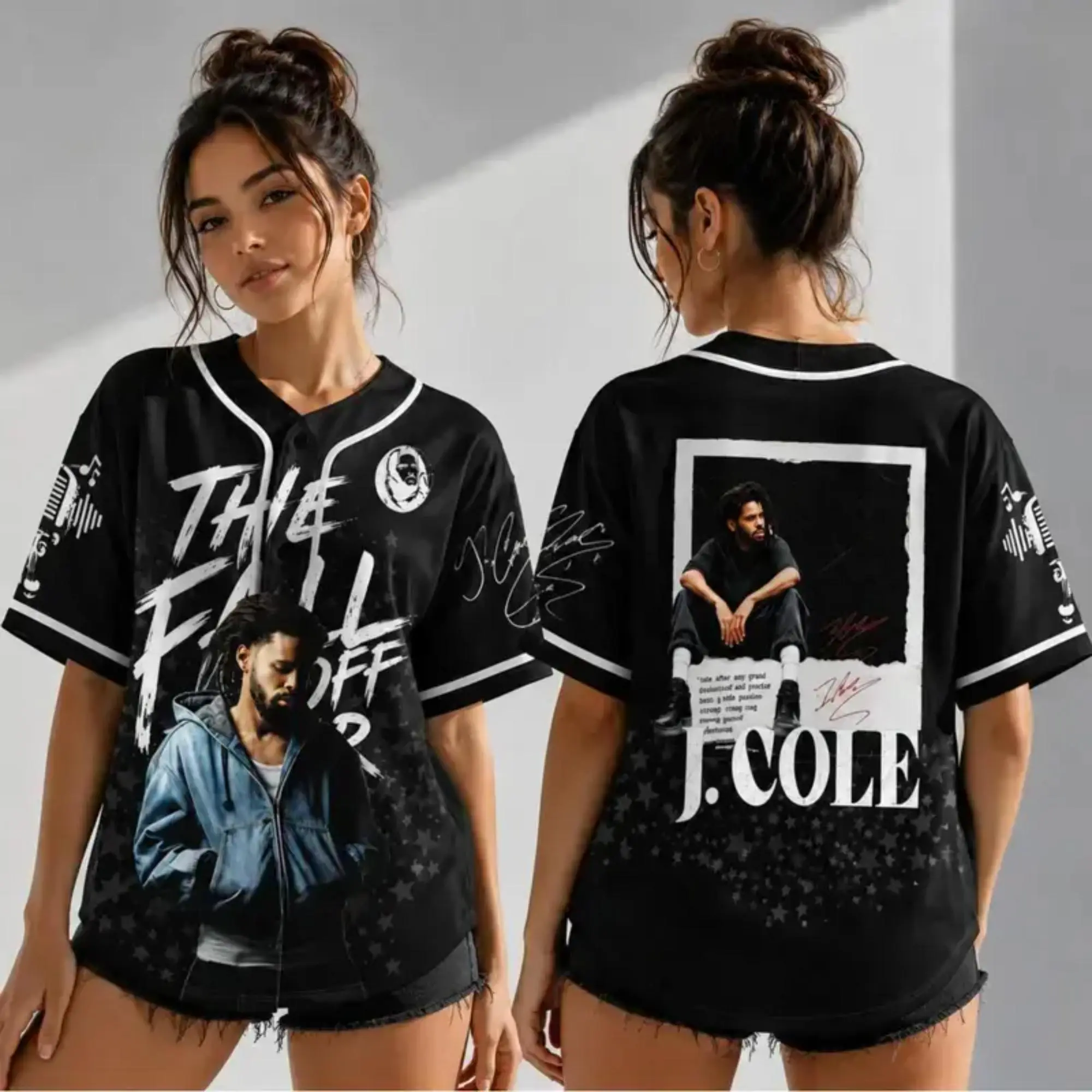 The Fall Off Tour 2026 J Cole Inspired Baseball Jersey Hip Hop Rap Fan Shirt Streetwear Graphic Button Up Unisex Gift