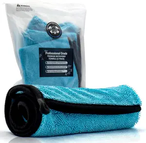 Never Ride Stock 5 Pack Microfiber Car Towels | 16"x16" Dual-Sided | Ultra-Soft Lint-Free Detailing Cloths | Cars, Trucks & SUVs | Safe for Wax, Glass, and Ceramic Finishes