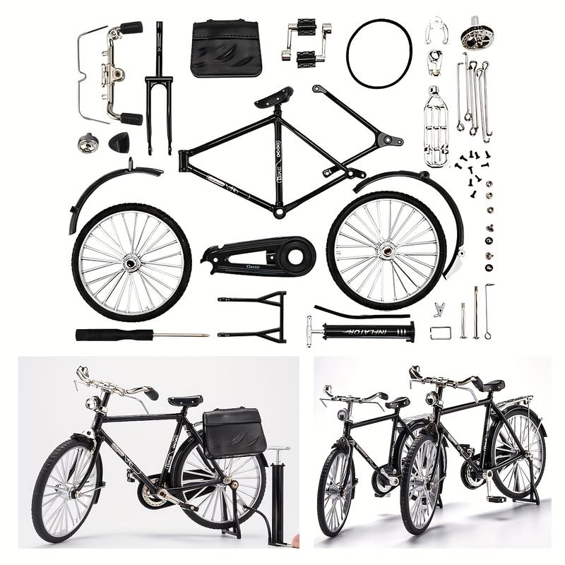 52-Piece Brain-Training/Hands-On/Retro Bicycle Model Set - Miniature Aluminum Alloy Set, Perfect for Collectors and Hobbyists, a Meaningful Gift and Home/Office Decor.