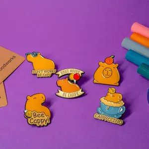 Friendly Capybara Enamel Pin – Cute Animal Hard Enamel Lapel Pin