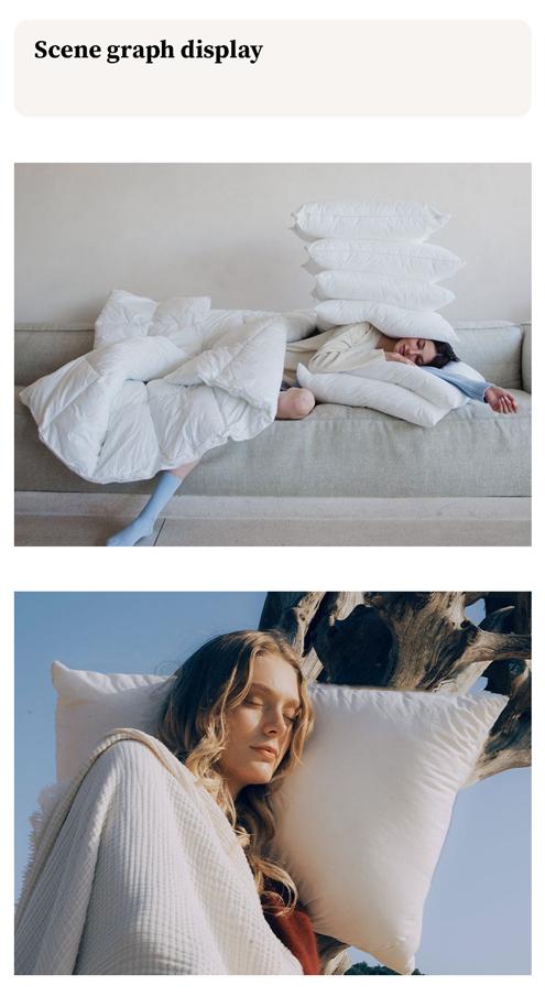 APSMILE 100% Organic Cotton Feather Down Throw Pillow Inserts Soft Decorative Square Pillows Insert