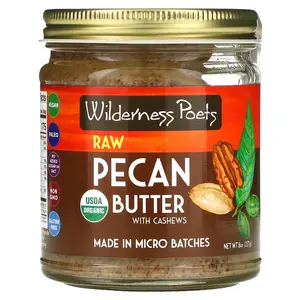 Wilderness Poets Organic Raw Pecan Butter with Cashews, 8 oz (227 g)