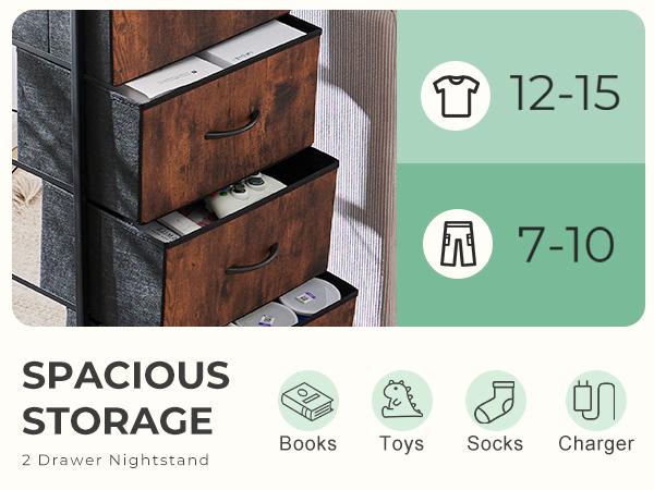 Dresser for Bedroom, Storage Drawers, Skinny Fabric Storage Tower with 4 Drawers