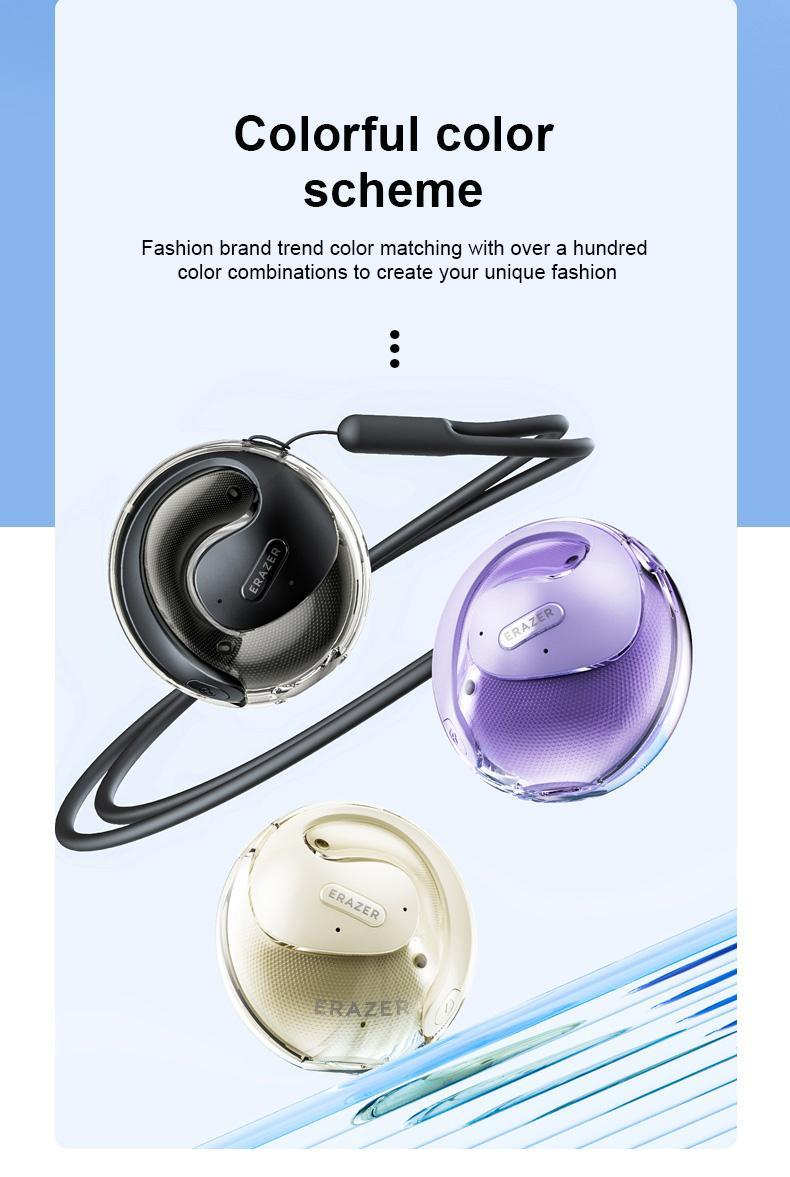 Erazer X15 Pro Open Ear Ergonomic Ear-Hook Earbuds, Immersive True Wireless Bluetooth Stereo Headphones with Mic, Rechargeable Touch Control Waterproof Earphones for Sport, Gym, Music, Gaming