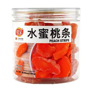 JIABAO Peach Strips Dried Peach Fruit Snacks Sweet & Sour Gummy Candies 185g