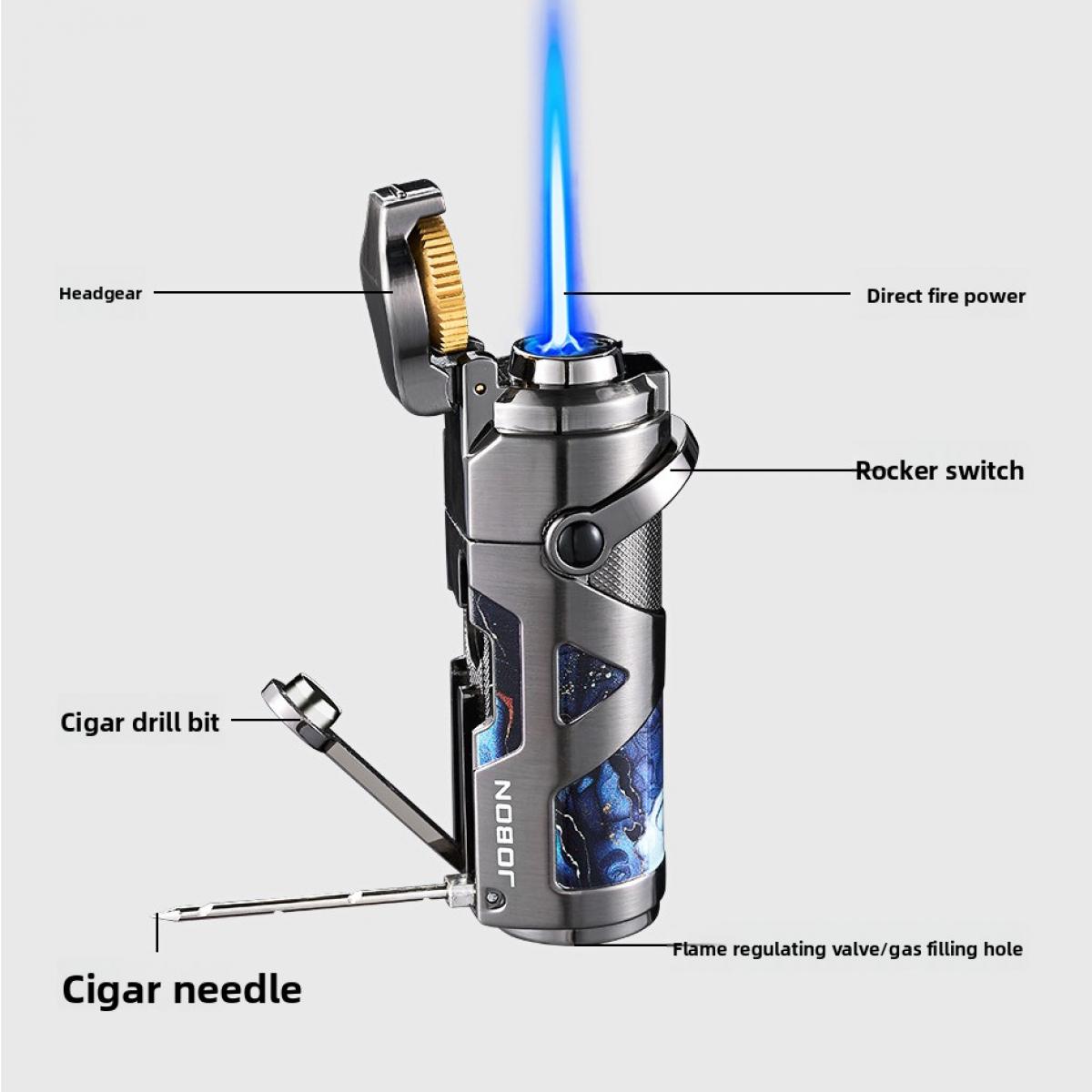 Multi Functional Windproof Gas Lighter, Personalized Rocker Arm Ignition, Refillable Fuel, Full Metal Pocket Lighter, Suitable For Business Gifts, Collections, Candle, Smoker Tools(Fuel Not Included)