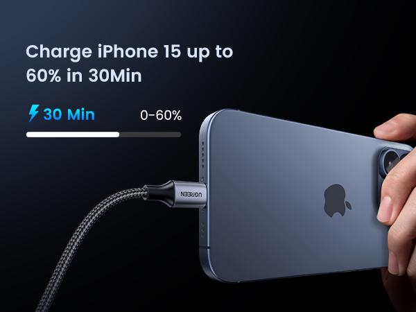 UGREEN USB Type C PD 60W Fast Charging Data Cable, 20V/3A Charger, Compatible for SAMSUNG S24 Ultra, iPhone 17/16, MacBook, Electronic Cellphone Devices-Deals for You，Labor Day Sale，TikTokShopBlackFriday ,TikTokShopHolidayHaul