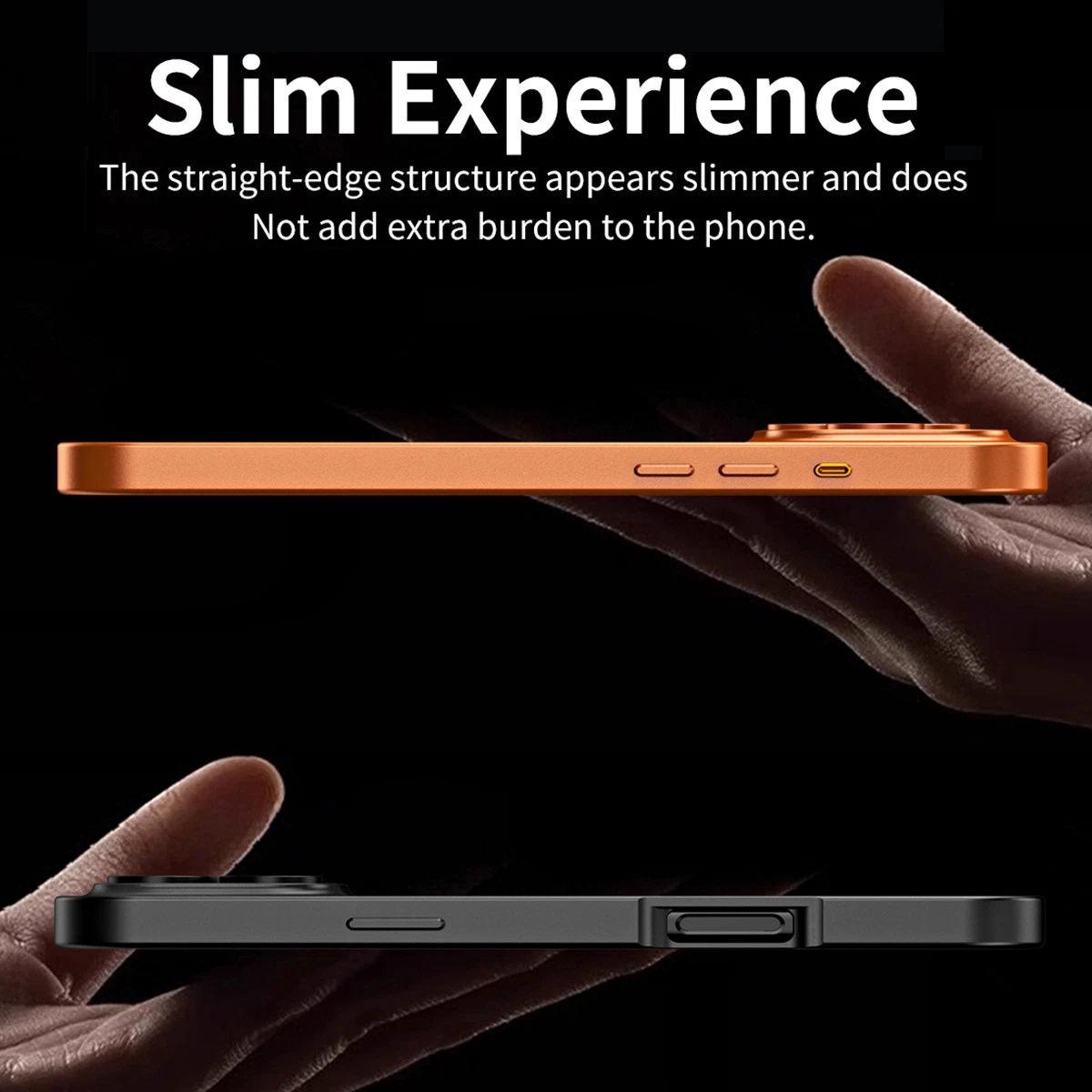 Magnetic Aluminum iPhone Case – Matte Finish, Shockproof Metal Bumper, MagSafe Compatible for iPhone 12/13/14/15/16/17 Pro/Pro Max