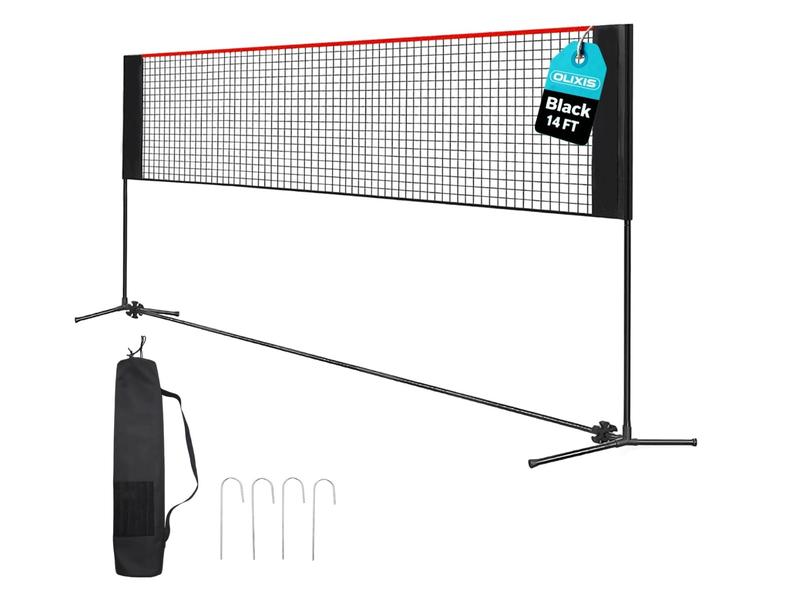 Height Adjustable Volleyball Net for Pool & Backyard, Portable Outdoor Sports Net with Carry Bag, 10FT/14FT/17FT, Red and Blue Available
